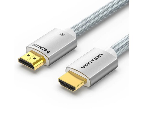 Кабель мультимедійний HDMI to HDMI 1.5m V2.1 8K 60Hz Silver Metal Type Vention (ALCIG)