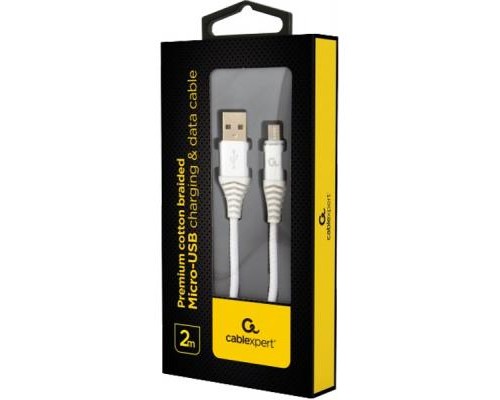 Дата кабель USB 2.0 Micro 5P to AM Cablexpert (CC-USB2B-AMmBM-2M-BW2)