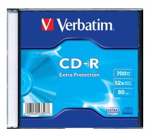 Диск CD Verbatim CD-R 700Mb 52x 1шт Slim Case (43347-1disk)