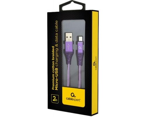 Дата кабель USB 2.0 Micro 5P to AM Cablexpert (CC-USB2B-AMmBM-2M-PW)