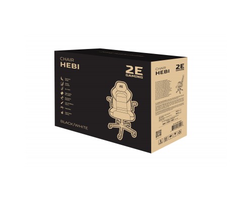 Крісло ігрове 2E GAMING HEBI Black/White (2E-GC-HEB-BKWT)