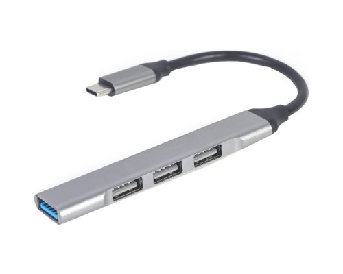 Концентратор Gembird USB-C 4 ports (1xUSB3.1+3xUSB2.0) metal silver (UHB-CM-U3P1U2P3-02)