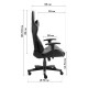 Крісло ігрове GT Racer X-2317 Black/Dark Gray