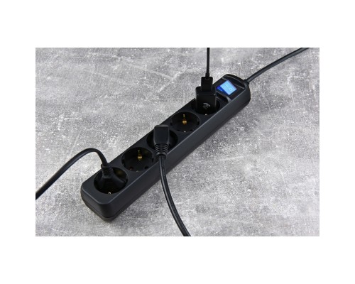 Мережевий фільтр живлення 2E 5xSchuko, 3м black (2E-U05ESM3BK)