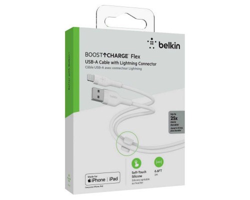 Дата кабель USB 2.0 AM to Lightning 2.0m White Belkin (CAA008BT2MWH)