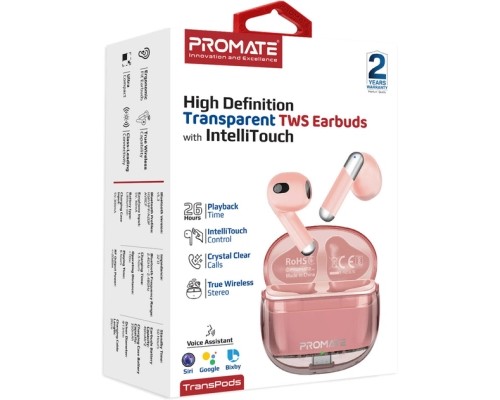 Навушники Promate TransPods Pink (transpods.pink)