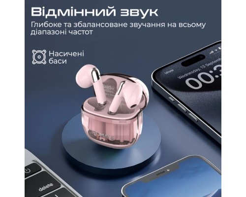 Навушники Promate TransPods Pink (transpods.pink)