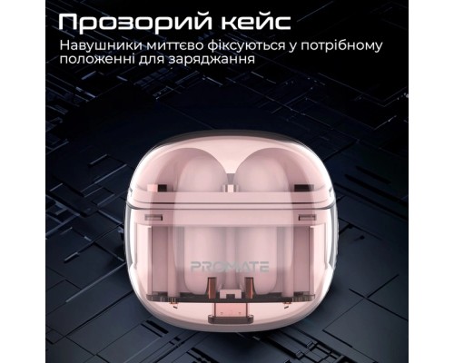 Навушники Promate TransPods Pink (transpods.pink)