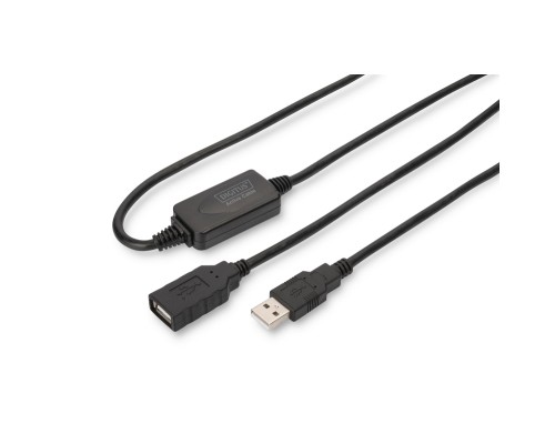 Дата кабель USB 2.0 AM/AF 15.0m Active Digitus (DA-73101)