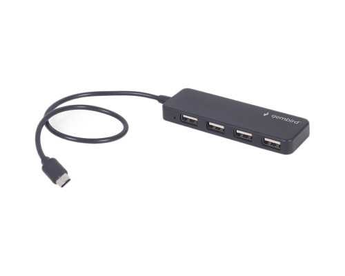 Концентратор Gembird USB-C 4 ports USB 2.0 black (UHB-CM-U2P4-01)