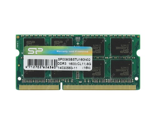 Модуль пам'яті для ноутбука SoDIMM DDR3 8GB 1600 MHz Silicon Power (SP008GBSTU160N02)