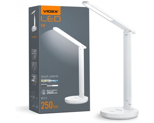 Настільна лампа Videx LED з акумулятором 5W 1800-5000K (VL-TF16W)