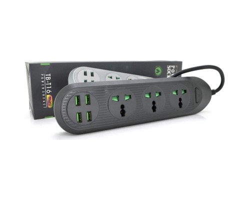 Мережевий фільтр живлення Voltronic TВ-Т16mini, 3роз, 4*USB Black (ТВ-Т16mini-Black)