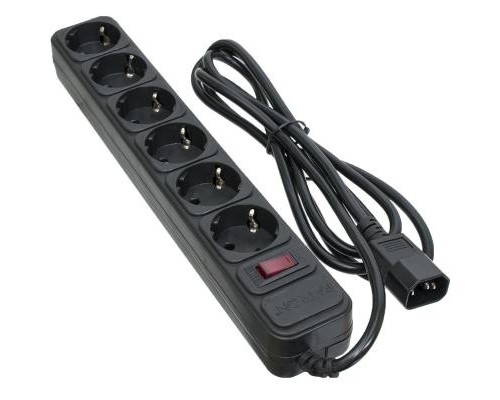 Мережевий фільтр живлення Patron 2 m3*1mm2 (SP-1065U) 6 розеток BLACK (EXT-PN-SP-1065U)