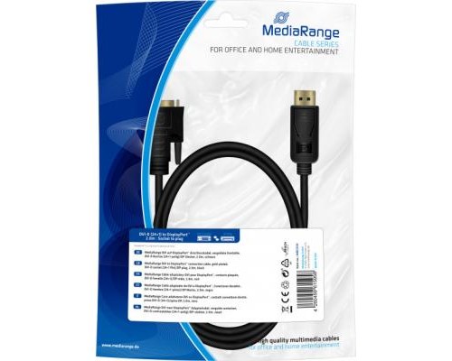 Кабель мультимедійний DVI F to DisplayPort M 2.0m Mediarange (MRCS131)