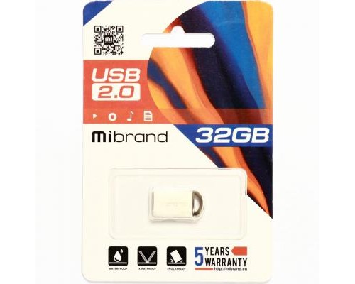 USB флеш накопичувач Mibrand 32GB lynx Silver USB 2.0 (MI2.0/LY32M2S)