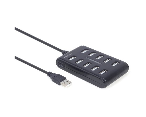 Концентратор Gembird USB 2.0 10 ports black (UHB-U2P10P-01)