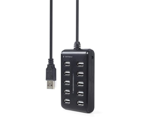 Концентратор Gembird USB 2.0 10 ports black (UHB-U2P10P-01)