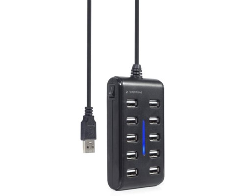 Концентратор Gembird USB 2.0 10 ports black (UHB-U2P10P-01)