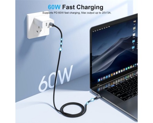 Дата кабель USB-C to USB-C 1.2m USB 2.0 60W Choetech (XCC-1014-BK)