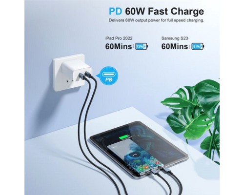 Дата кабель USB-C to USB-C 1.2m USB 2.0 60W Choetech (XCC-1014-BK)