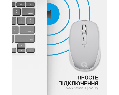 Мишка OfficePro M267G Silent Click Wireless Gray (M267G)
