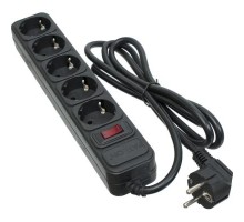 Мережевий фільтр живлення Patron 1.8 m3*1.5mm2 (SP-1652) 5 розеток BLACK (EXT-PN-SP-1652)