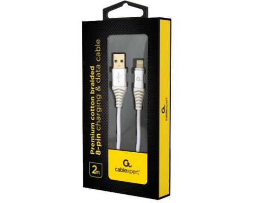 Дата кабель USB 2.0 AM to Lightning 2.0m Cablexpert (CC-USB2B-AMLM-2M-WB2)