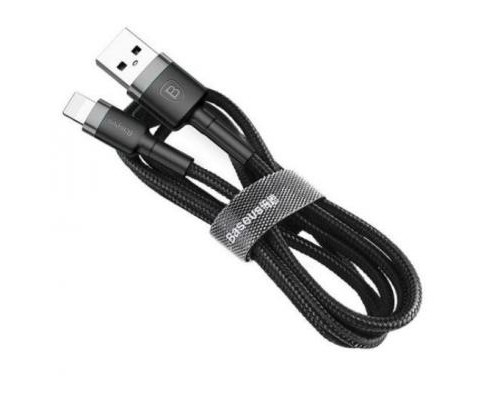 Дата кабель USB 2.0 AM to Lightning 1.0m Cafule 2.4A gray+black Baseus (CALKLF-BG1)
