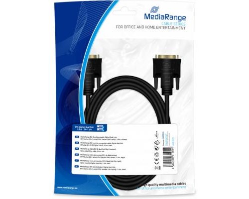 Кабель мультимедійний DVI to DVI 24+1pin, 2.0m Mediarange (MRCS129)