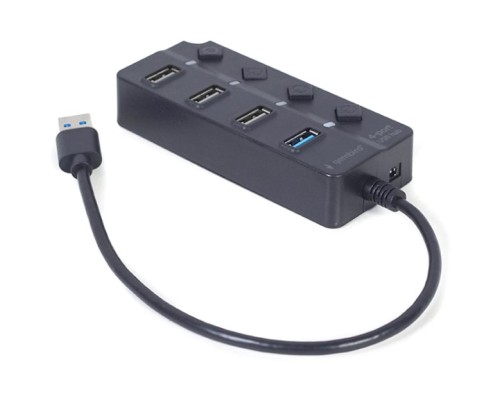 Концентратор Gembird 4 ports (1xUSB3.1+3xUSB2.0) switch black (UHB-U3P1U2P3P-01)