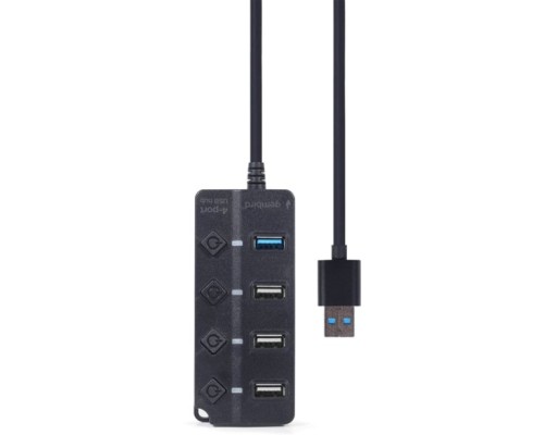 Концентратор Gembird 4 ports (1xUSB3.1+3xUSB2.0) switch black (UHB-U3P1U2P3P-01)