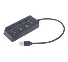 Концентратор Gembird 4 ports (1xUSB3.1+3xUSB2.0) switch black (UHB-U3P1U2P3P-01)