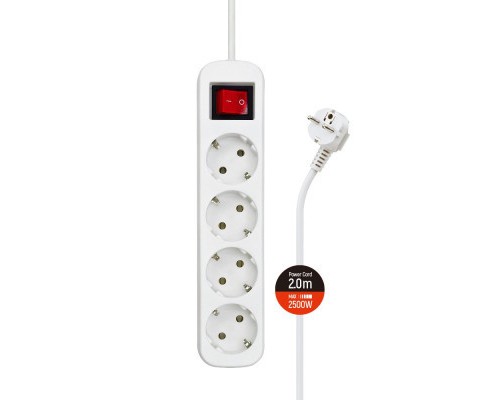 Мережевий фільтр живлення ColorWay CW-PSEA42W/ 2M white (CW-PSEA42W)