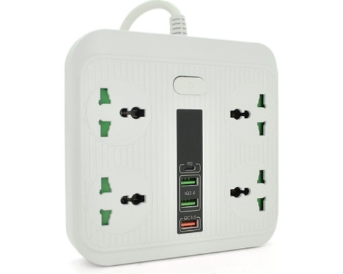 Мережевий фільтр живлення Voltronic TВ-Т18, 4роз, 2*USB+PD White (OS-Т18-White)