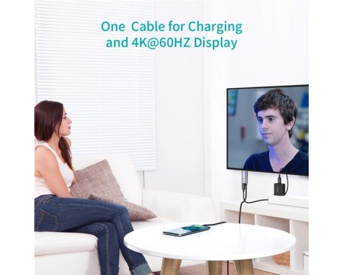 Перехідник USB-C to HDMI 1.8m 4K60Hz Choetech (XCH-M180GY)