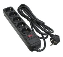 Мережевий фільтр живлення Patron 3.0 m3*1.5mm2 (SP-1653) 5 розеток BLACK (EXT-PN-SP-1653)