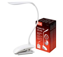 Настільна лампа ColorWay LED Flexible & Clip with built-in accumulator 500mAh (CW-DL04FCB-W)
