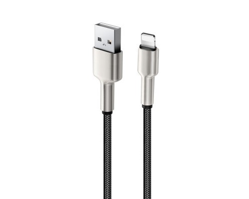 Дата кабель USB 2.0 AM to Lightning 1.0m head metal black ColorWay (CW-CBUL046-BK)
