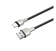 Дата кабель USB 2.0 AM to Lightning 1.0m head metal black ColorWay (CW-CBUL046-BK)