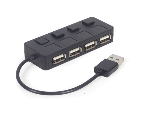 Концентратор Gembird USB 2.0 4 ports switch black (UHB-U2P4-05)