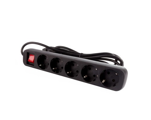 Мережевий фільтр живлення ColorWay CW-PSEA52BK, 5 розеток/ 2M black (CW-PSEA52BK)