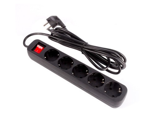 Мережевий фільтр живлення ColorWay CW-PSEA52BK, 5 розеток/ 2M black (CW-PSEA52BK)