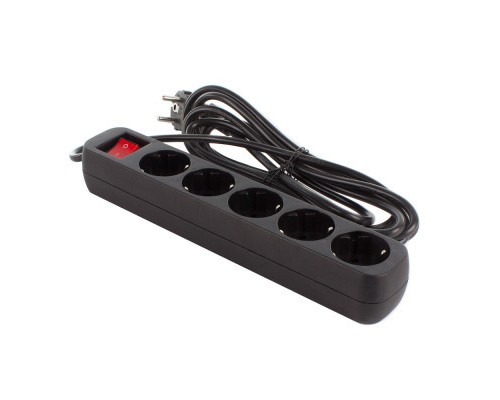 Мережевий фільтр живлення ColorWay CW-PSEA52BK, 5 розеток/ 2M black (CW-PSEA52BK)