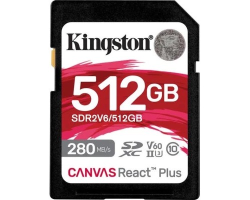Карта пам'яті Kingston 512GB SDXC class 10 UHS-II U3 Canvas React Plus (SDR2V6/512GB)