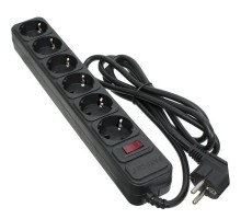 Мережевий фільтр живлення Patron 1.8 m3*1.5mm2 (SP-1662) 6 розеток BLACK (EXT-PN-SP-1662)