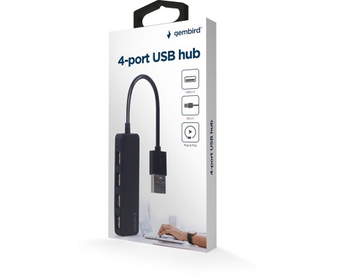 Концентратор Gembird USB 2.0 4 ports black (UHB-U2P4-06)