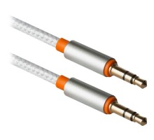 Кабель мультимедійний AUX Audio 3.5mm M/M 1.2m JACK01-03 white Defender (87513)