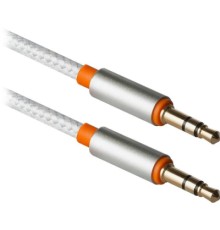 Кабель мультимедійний AUX Audio 3.5mm M/M 1.2m JACK01-03 white Defender (87513)