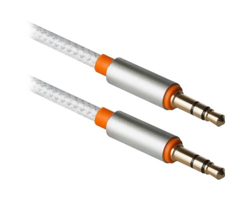 Кабель мультимедійний AUX Audio 3.5mm M/M 1.2m JACK01-03 white Defender (87513)